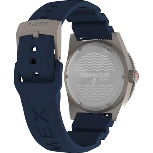 Timex Men's Deep Water Reef 41mm Watch - Blue Strap Black Dial Titanium Case