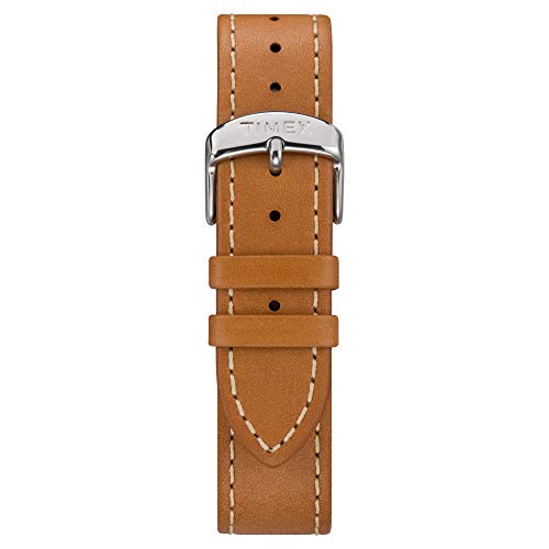 Timex 20mm Genuine Leather Strap – Tan with Silver-Tone Buckle