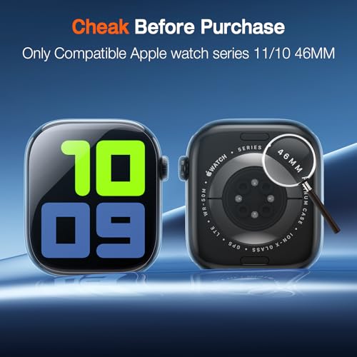 EGV 4 Pack for Apple Watch Series 11 Screen Protector 46mm [Auto Install Box] [0 Bubbles] HD Ultra-thin Soft TPU Film for 46mm Apple Watch Series 10 Screen Protector, Anti-Scratch Max Coverage