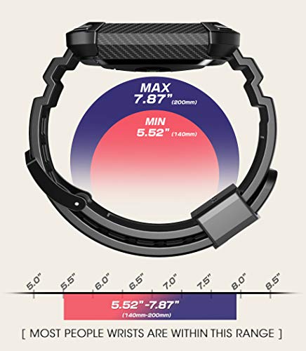 SUPCASE for Fitbit Versa 3 Band with Case (Unicorn Beetle Pro), [Military-Grade Protection] [Anti-Resistant] Rugged Men Cover with Adjustable Strap Wristband for Fitbit Versa 3 / Fitbit Sense, Black