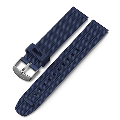 Timex 20mm Silicone Quick-Release Strap – Blue with Silver-Tone Buckle