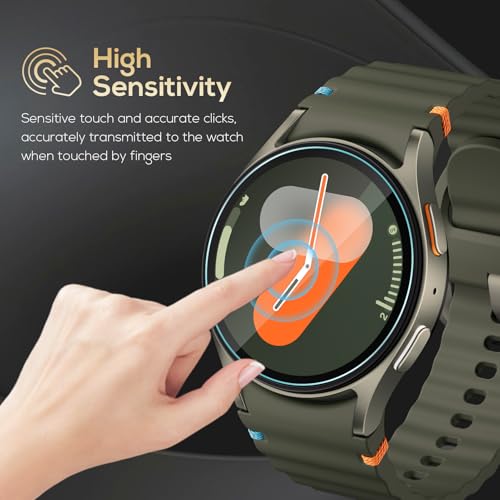 Watbro [5 Pack] for Samsung Galaxy Watch 7/6/5/4 44mm Clear HD Screen Protector Tempered Glass,2.5D 9H Hardness Ultra-thin Tempered Glass for Samsung Galaxy Watch Anti Scratch, Bubble Free