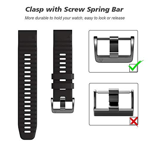 NotoCity Compatible with Fenix 6 Watchbands 22mm band for Fenix 8 47mm/Fenix 6/Fenix 6 Pro/Fenix 5/Fenix 5 Plus/Forerunner 935/Forerunner 945/Approach S60/Quatix 5(Black)