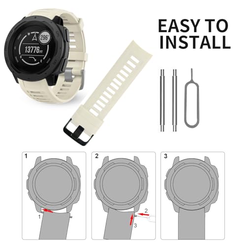 BaayCerrie for Garmin Instinct Watch Bands Replacement, Soft Silicone Strap Compatible with Garmin Instinct 2/ Solar/Tactical