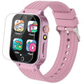 Smart Watch for Kids Girl Gift Ages 3-12, 2 Screen Protector, 26 Puzzle Games, HD Camera Video Music Player Touchscreen Pedometer, Educationtal Toy Brithday Gifts for Girl Ages 4 5 6 7 8 9 10(Pink)