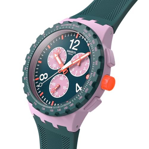 Swatch Unisex Casual Watch Green Polymer Quartz Moment of Rose