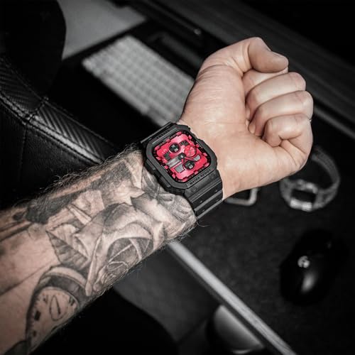 amBand Compatible with Apple Watch Series 9/8/7/SE (3/2/1)/6/5/4/3 Band for Men 45mm 44mm 42mm Case, Rugged Sport Strap for iWatch 45/44 mm Military Protective Cover Bumper Drop-Proof, Matte Black