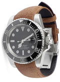 Sight Focus 20mm Curved End Retro Leather Watch Band for Rolex Submariner 40mm,Daytona,GMT-Master 40mm,Yacht-Master,Explorer I Leather Watch Strap Replacement Rolex Datejust Bracelet Men Women Brown