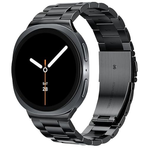 Metal Band Compatible with Samsung Galaxy Watch 8 40mm/44mm/Classic 46mm 2025,No Gap Business Stainless Steel Strap for Galaxy Watch8 Men Women,NOT for Other Models(Black)