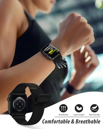 Nylon Sport Loop Band Compatible with Apple Watch Bands 38mm 40mm 41mm 42mm for Women Men, iWatch Wrist Straps for Se, Series 11 10 9 8 7, Breathable, Soft Band Ideal for Outdoor