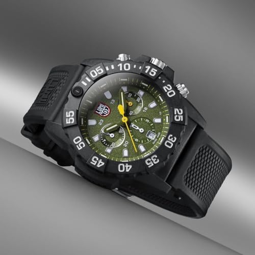 Luminox - Navy Seal XS.3597 - Mens Watch 45mm - Military Dive Watch in Black/Green Date Function Chronograph 200m Water Resistant - Mens Watches - Made in Switzerland