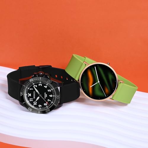 WOCCI 18mm Silicone Watch Band, Quick Release Rubber Replacement Strap with Black Stainless Steel Buckle (Black)
