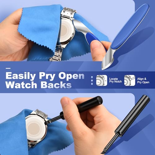 SMPUAGU 4PCS Watch Repair Kit for Pry-Off Watch Backs, Watch Battery Replacement Tool Kit, Watch Back Remover & Watch Case Opener Knife