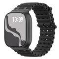 Astorgos Upgraded Ocean Band Compatible with Apple Watch Ultra 3/2/1 49mm,S11/S10 46mm,9/8/7 45mm,SE3/SE2/SE/6/5/4 44mm,3/2/1 42mm, Metal Connector Breathable Sport Watch Strap, Black/Black