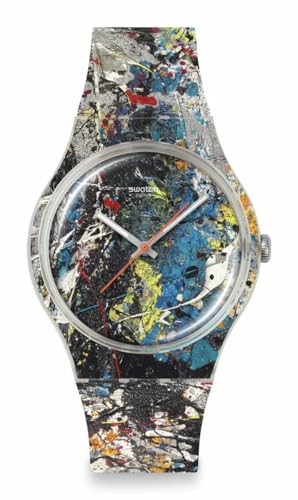 Swatch New Gent Unisex Casual Watch Polymer Transparent Quartz Water Resistant POLLOCK'S Alchemy