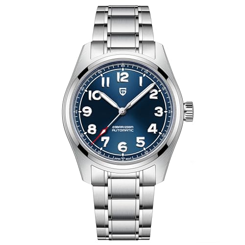 PAGRNE DESIGN Watches Men Automatic Mechanical 38MM Men's Pilot Watch NH35A Waterproof 200m Dive Sport Sapphire Glass Stainless Steel Wrist Watch