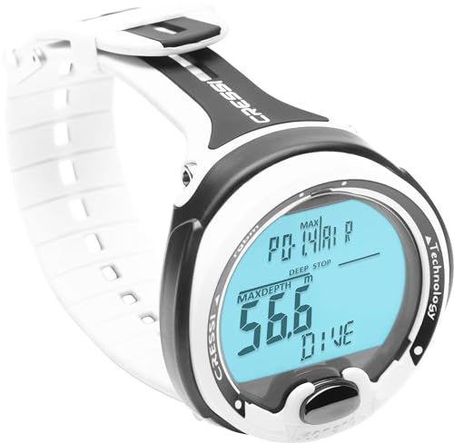 Cressi Leonardo 2.0 Dive Computer - White/Black - Backlit & Water Resistant Dive Watch - Nitrox & Gauge Diving Computer - Sport Watch