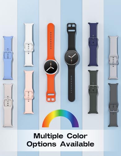MoKo Sport Band for Samsung Galaxy Watch 8 Band 40mm 44mm/Galaxy Watch 8 Classic 46mm, Soft Silicone Replacement Strap for Men Women, M/L, Black
