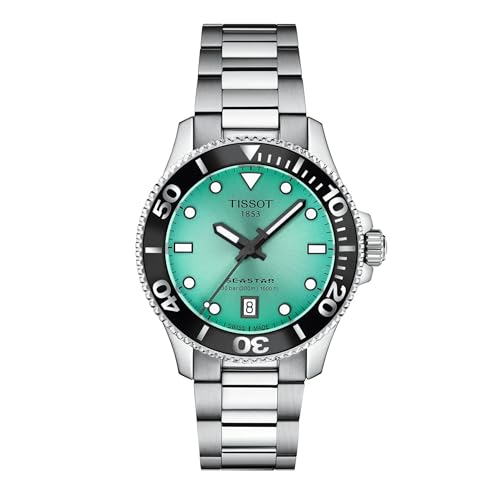Tissot Seastar 1000 36mm, Swiss Quartz, Watch for Men and Women, Stainless Steel Case, Turquoise Dial