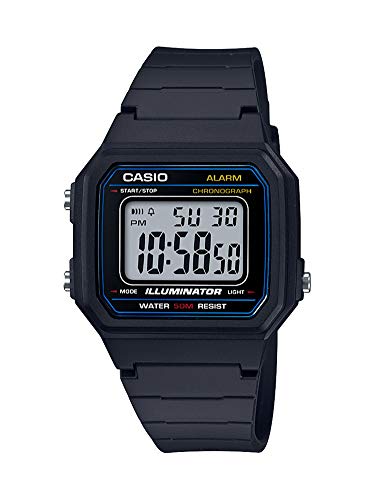 Casio W-217H Series | Digital Watch | Easy Reader Large Display | LED Backlight | 1/100-Second Stopwatch | Daily Alarm | 7-Year Battery | 50M Water Resistant