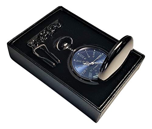 1 Personalized Pocket watch, Vintage style engraved gift. Box included, Stainless chain and engraving is included, Groomsmen, best man gifts for couples and weddings (Silver)