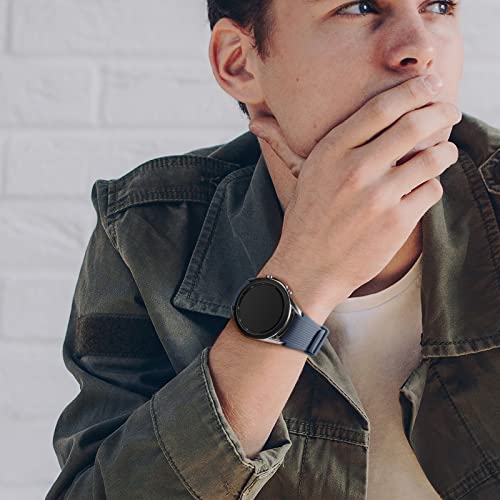 Lerobo [2 Pack Band Compatible with Samsung Galaxy Watch 3 45mm/Galaxy Watch 46mm Bands/Gear S3 Frontier, 22mm Smart Watch Band Silicone Casual Straps Accessories for Women Men Black/Blue Gray