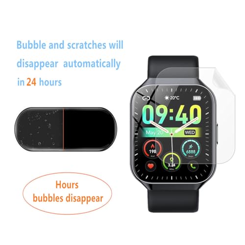 Aemus Screen Protector Compatible for Coucur, Fempoin Y66 Smart Watch 1.96" (6 Pack) Clear TPU Soft Film Compatible for HOMOGO K51 / Motast P99 / taopodo P98 Smart Watch