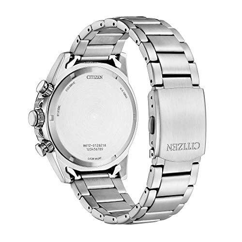Citizen Men's Eco-Drive Weekender Brycen Chronograph Watch in Stainless Steel, Blue Dial (Model: CA0781-50L)