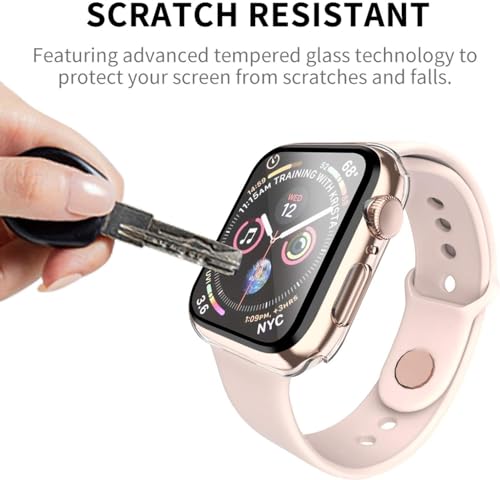 Smiling 2 Pack Case Compatible with Apple Watch SE 3 (2025)/ SE 2/ SE/Series 6/5/4 40mm with Tempered Glass Screen Protector, Hard PC Case Overall Protective Cover- Transparent