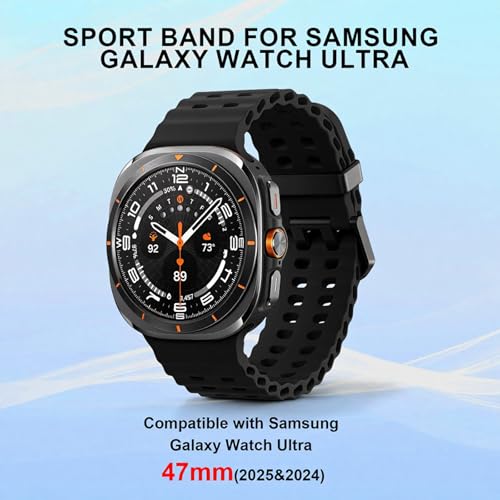6 Pack Marine Silicone Band for Samsung Galaxy Watch Ultra Bands 47mm Men/Women,With 6 Protective Cases & Storage Bag,Waterproof Soft Sport Strap Compatible with Samsung Watch Ultra Band