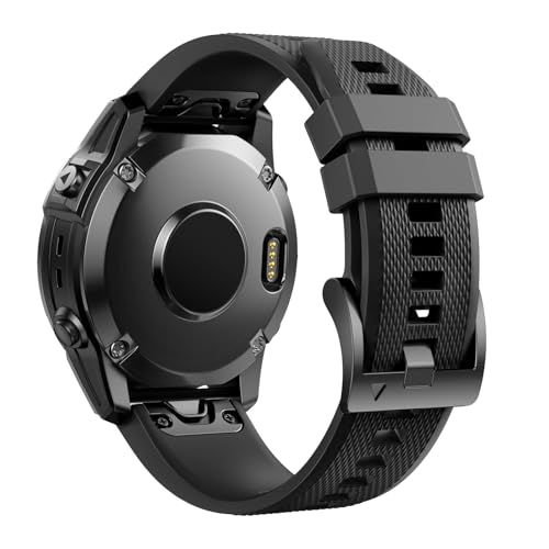 ANCOOL for Fenix 5/Fenix 6/Fenix 7 Band 22mm Silicone Watch Band for Fenix 8 47mm/Fenix 7 Pro/6 Pro/5 plus/Forerunner 935/945/955/965/Approach S62/S60/Epix Gen 2 47mm(Black)