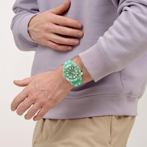 Swatch Scuba Unisex Casual Watch Bio-sourced Green Quartz Water Resistant Medusae