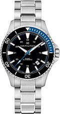 Hamilton Khaki Navy Automatic Men's Watch, 40mm Stainless Steel Case, Swiss Made, Black Dial Analog Wrist Watch for Men, 100m Waterproof, Sapphire Crystal, 3-Hand Movement, Stainless Steel Strap