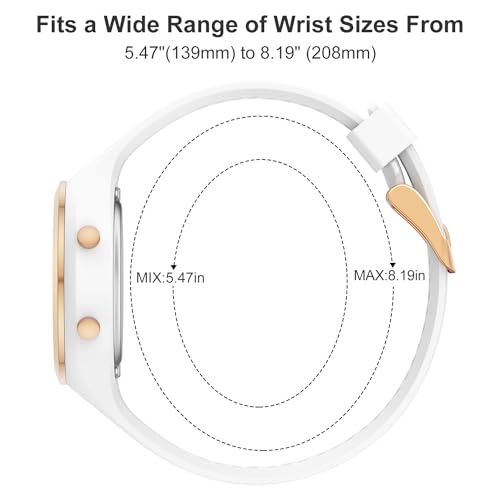 GOLDEN HOUR Waterproof Sport Women's Digital Chronograph Silicone Strap Watch in White