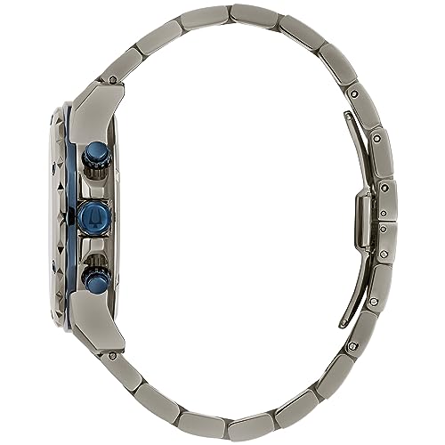 Bulova Men's Marine Star 'Series A' Gray IP Stainless Steel with Blue Accents Chronograph Quartz Watch, 4mm Style: 98B411