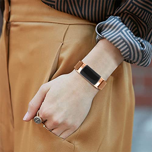 Mtozon Leather Bands Compatible with Fitbit Charge 6/Charge 5, Replacement Genuine Leather Straps for Women Men, Brown