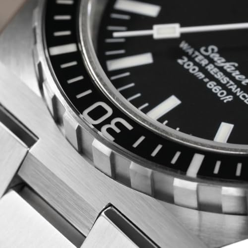 watchdives WD0017 Diver Watch 41mm RD515 Date Quartz Watch Sapphire Bezel 200M Waterproof 316L Stainless Steel, Black Dial Orange Hands