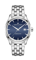 Hamilton Jazzmaster Gent Quartz Men's Watch, 40mm Stainless Steel Case, Swiss Made, Blue Dial Analog Wrist Watch for Men, 50m Waterproof, Sapphire Crystal, Stainless Steel Strap