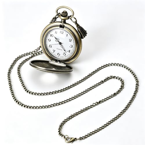 NEWITIN Vintage Pocket Watch Diameter Bronze Watch with Chain Costume Watches Accessories Pocket Watches