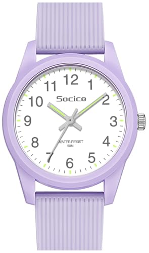 SOCICO Kids Analog Watch for Boys Girls, Easy to Read Learning Time Watch, 50M Waterproof, Soft Band Wristwatch for Ages 4-12, Great Gift for Children