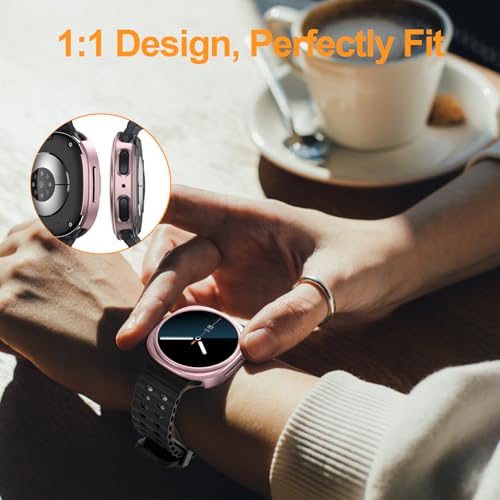 Landhoo [6+6Pack] for Samsung Galaxy Watch 8 40mm Screen Protector Case, Hard PC Bumper + HD Anti-Fog Tempered Glass Protective Film, Waterproof Face Cover Set for Galaxy Watch 8 40mm Accessories