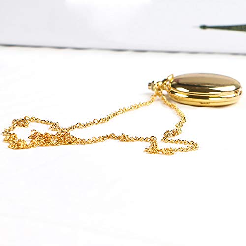 alladaga Set of 2 Classic Pocket Watch with Chain for Men and Women (Black Gold)