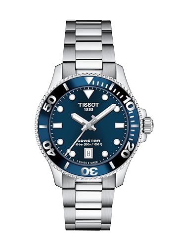 Tissot Unisex Tissot Seastar 1000 36mm 316L Stainless Steel case Quartz Watch, Grey, Stainless Steel, 18 (T1202101104100)