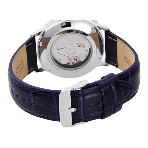 Orient Contemporary Symphony Iii Male Automatic Hand Winding Wristwatch - Mechanical Casual Leather Blue Band Stainless Steel Case Analog Blue Dial - RA-AC0F06L