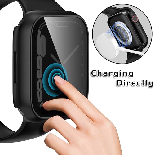 Zumyzu Waterproof Privacy Case Compatible with Apple Watch Series 11 10 46mm with Anti-peep Screen Protector, iWatch Face Cover Protective Bumper for iWatch Case 46mm Black