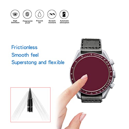 MIHENCE Compatible for Swatch MoonSwatch Screen Protector, HD Full Coverage Invisible TPU Screen Protector Compatible for Swatch Speedmaster Moonswatch (3PCS)