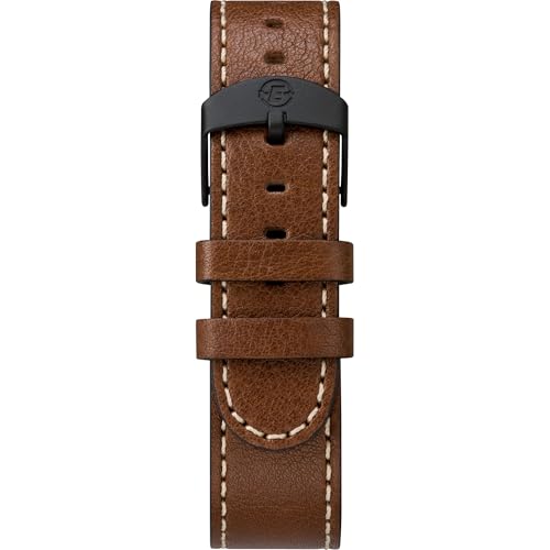 Timex Men's Expedition Scout 43mm Watch – Black Dial & Case with Brown Leather Strap