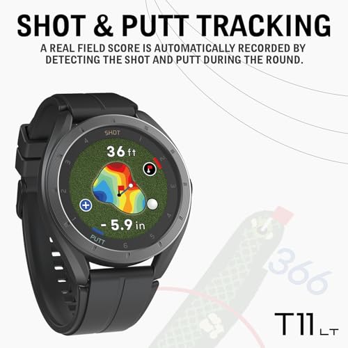 Voice Caddie T11 LT GPS Golf Watch LCD Display with Green Undulation No Monthly Subscription Slope Mode 40K+ Preinstalled Courses, Course View, Practice Tempo Mode, Putt View 1.2" Color Touchscreen