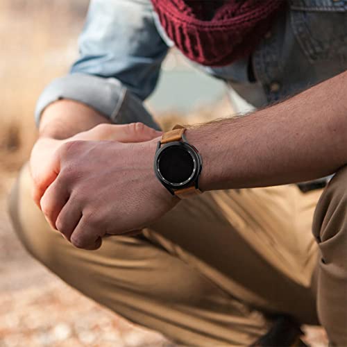 20mm Leather Band for Timex Expedition Bands, Soft Leather Replacement Band for Timex Men's Expedition Scout 40mm 43mm/Expedition Acadia 40mm/Digital CAT 39mm/Field 43mm/Rugged Core Analog Watch (Brown)