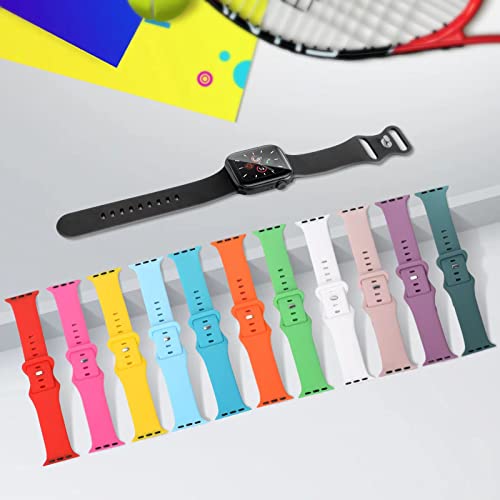 Topokiyu Compatible for Apple Watch Bands 38mm 40mm 41mm 42mm for Women Men, Soft Silicone Sport Band Strap for iWatch Bands Series 11 10 9 8 7 6 5 4 3 SE Ultra, 15Pack